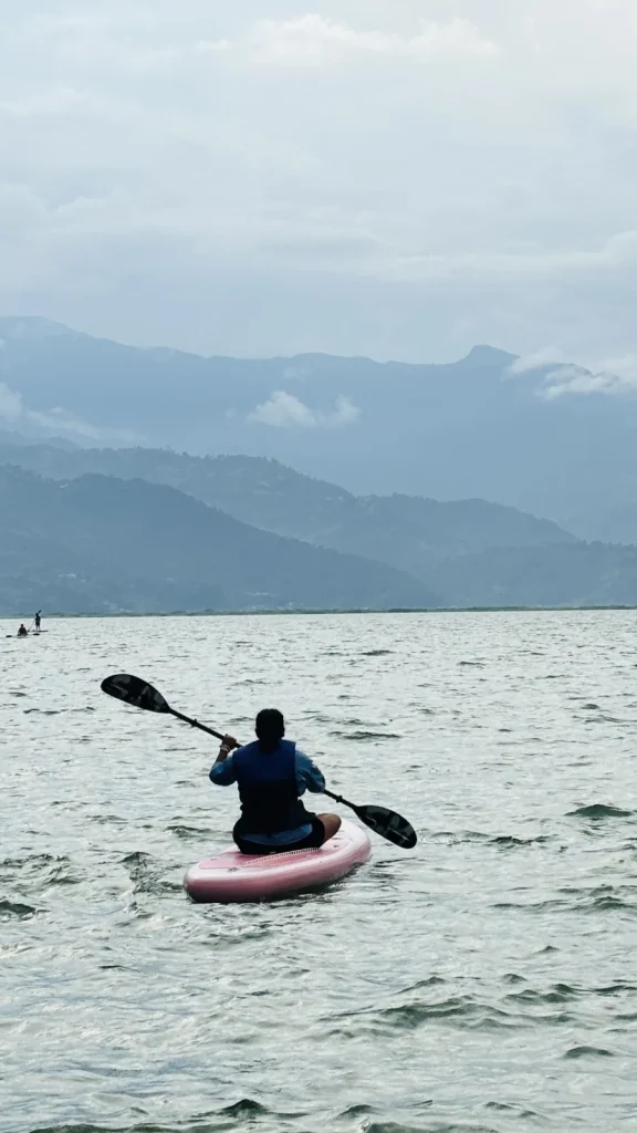 Kayaking on Fewa lake, Pokhara