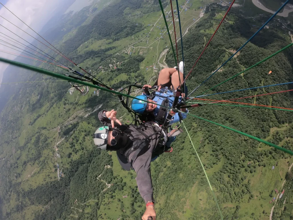 Tandem paragliding over Pokhara from Sarangkot