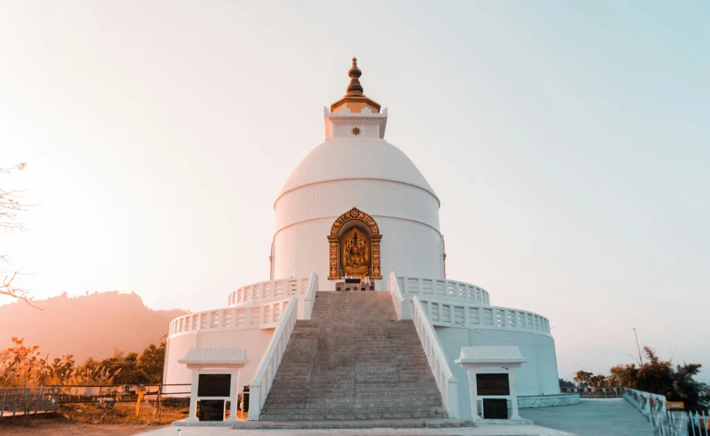 World Peace Pagoda above Pokhara